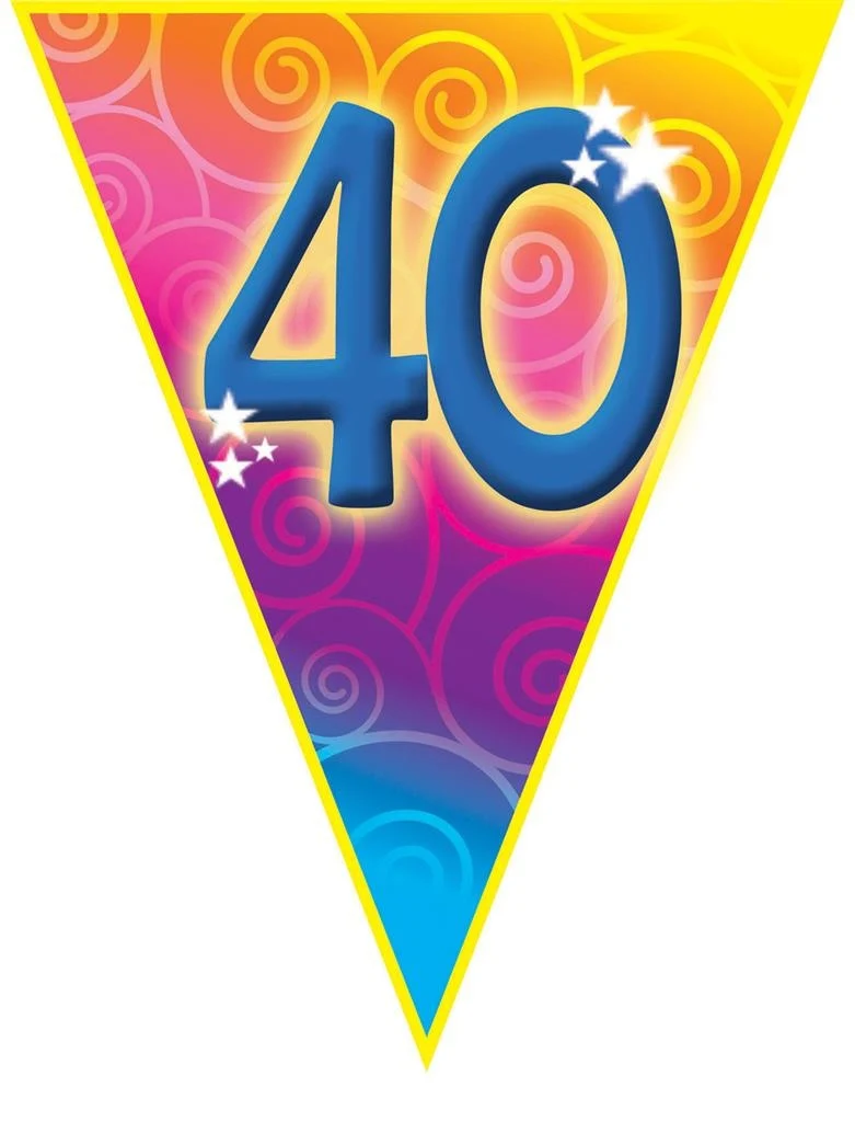 Gekleurde vlaggenlijn 40 jaar 5mtr.