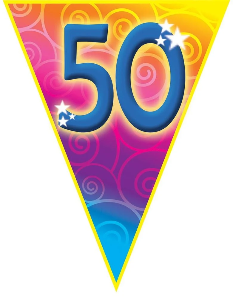 Gekleurde vlaggenlijn 50 jaar 5mtr.
