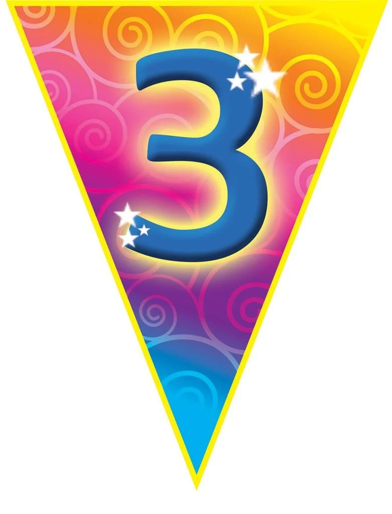 Gekleurde vlaggenlijn 3 jaar 5mtr.