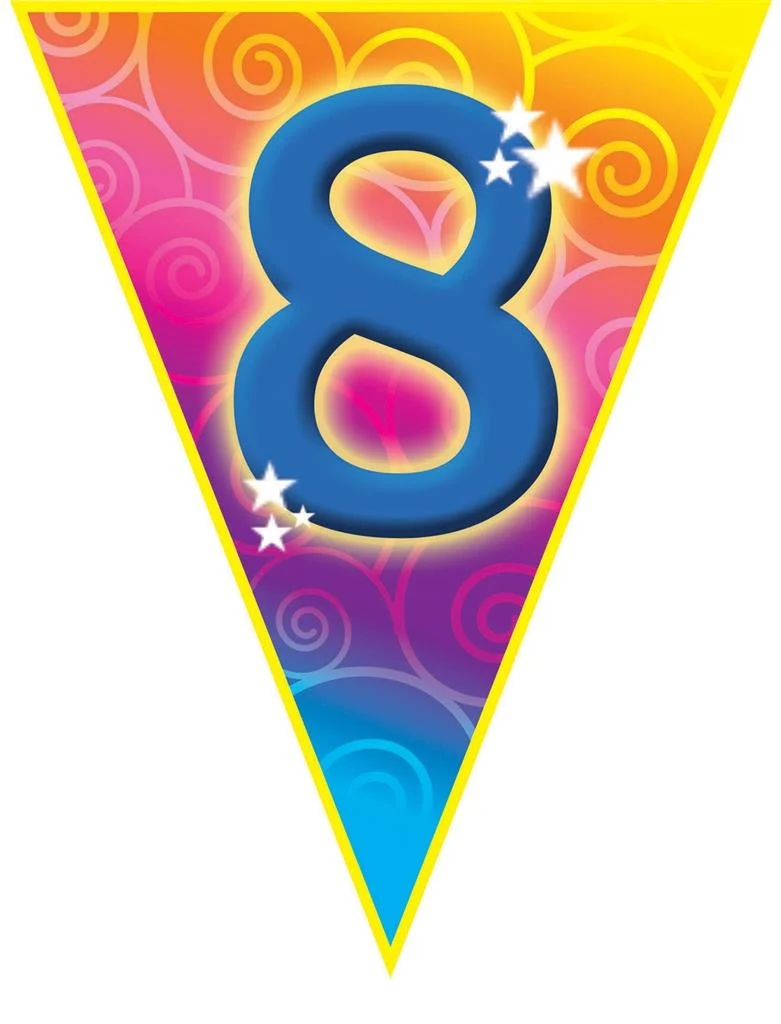 Gekleurde vlaggenlijn 8 jaar 5mtr.
