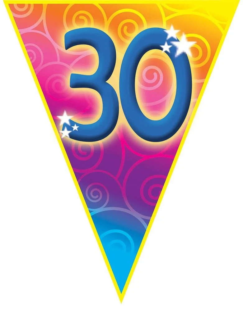 Gekleurde vlaggenlijn 30 jaar
