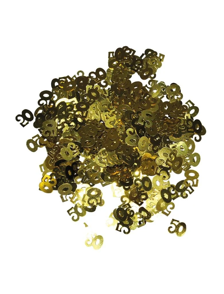 Gouden confetti tafel decoratie 50 jaar