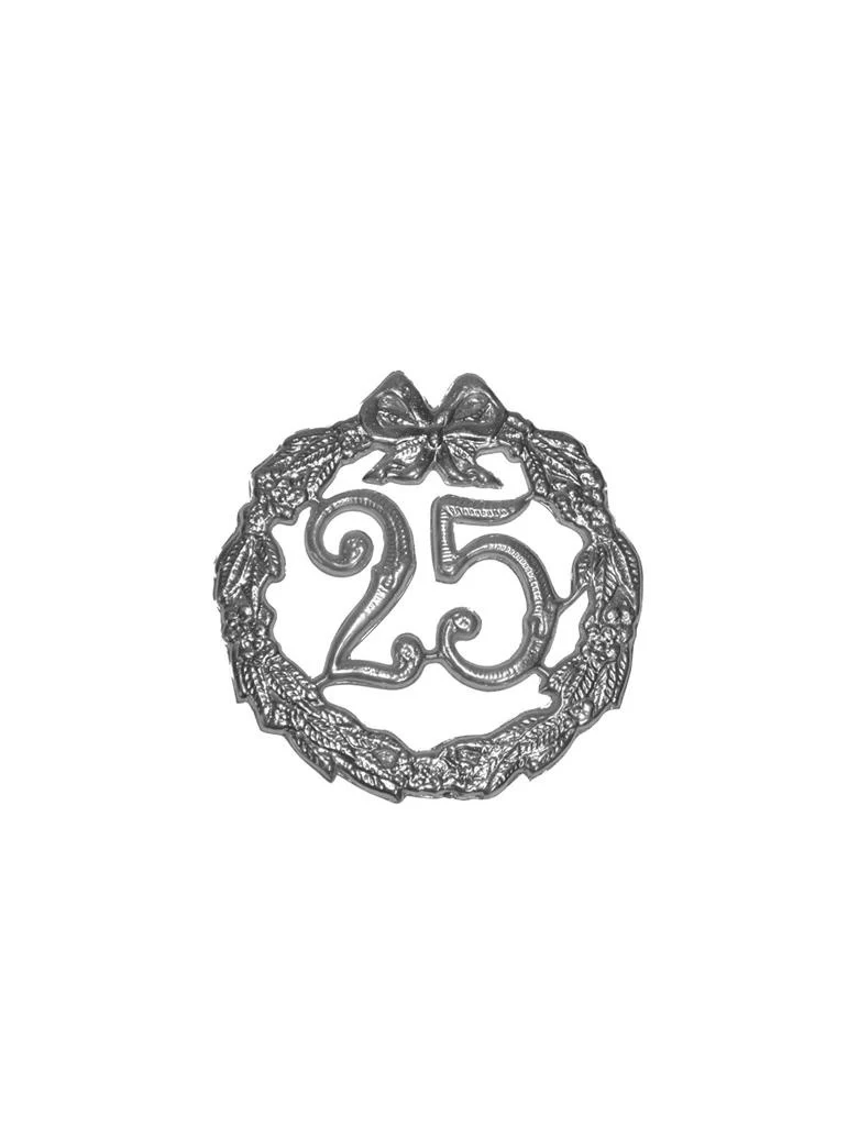 Zilveren wanddeco cijfer 25