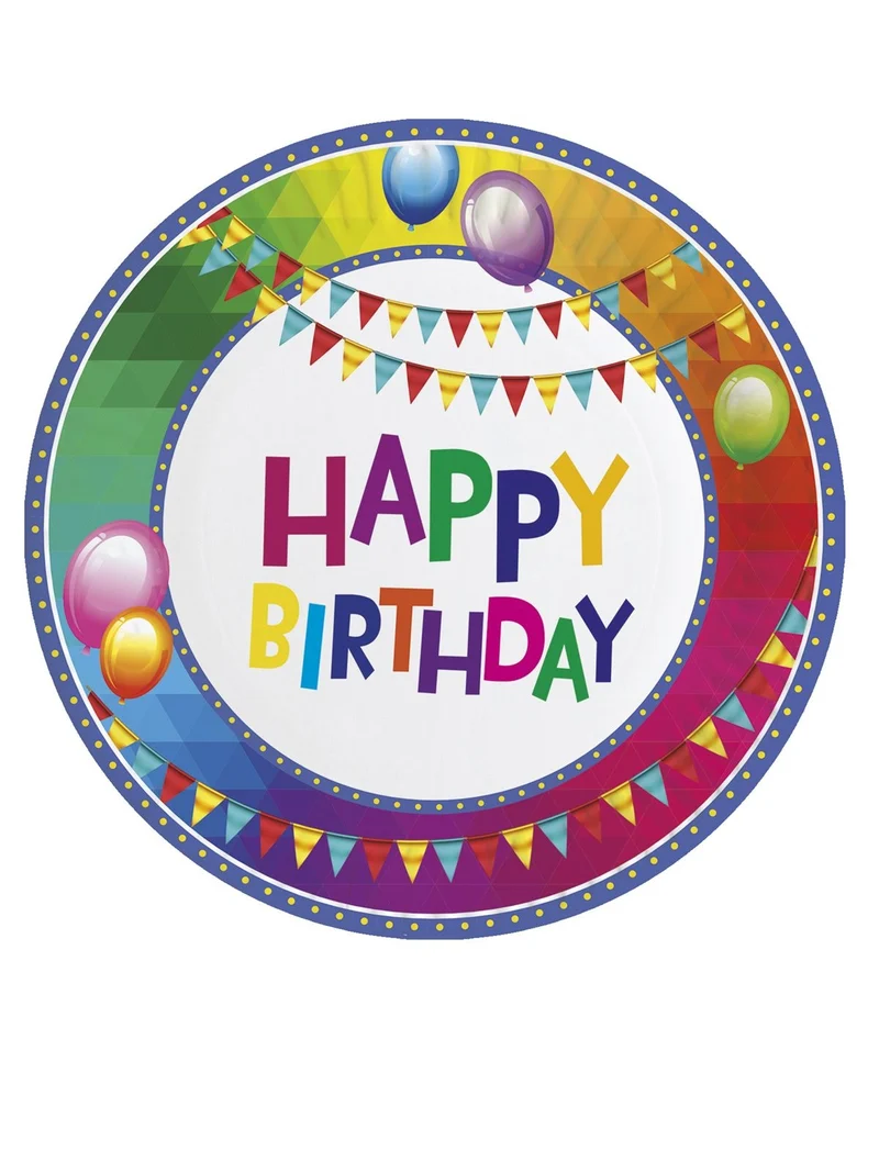 Papieren borden Happy Birthday 23cm