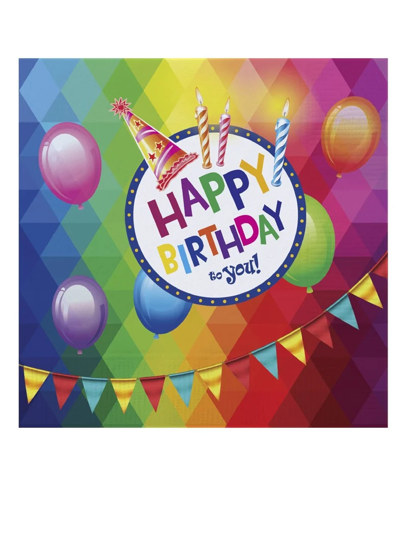 Servetten Happy Birthday 33cm