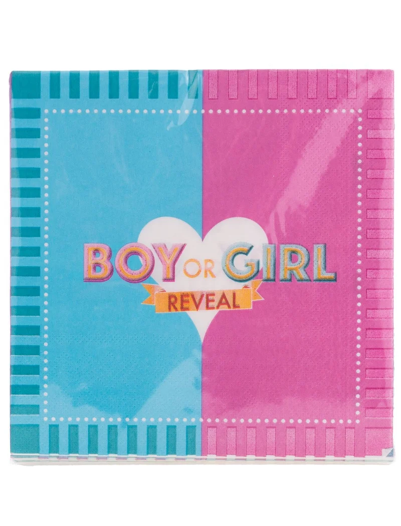 Gender Reveal servetten baby shower party