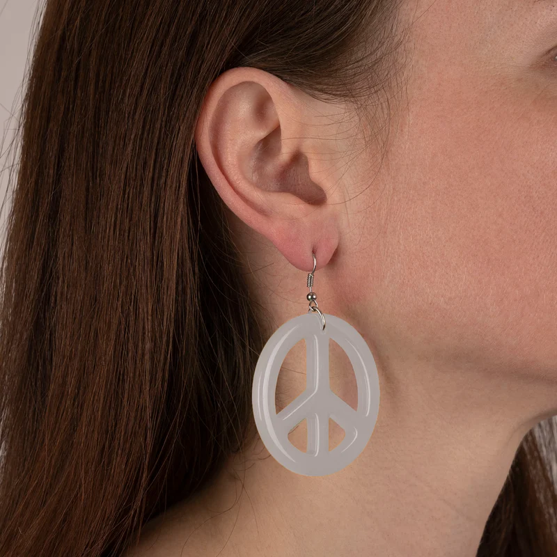 Witte hippie oorbellen