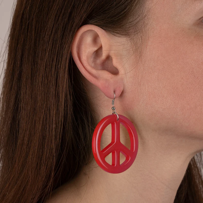 Rode hippie oorbellen