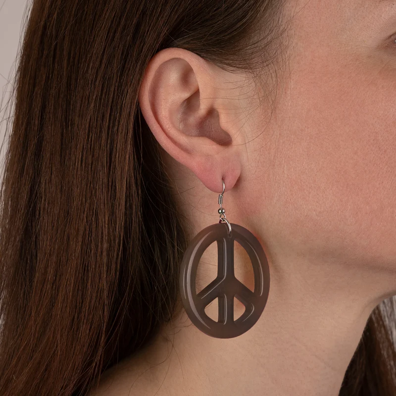 Zwarte hippie oorbellen