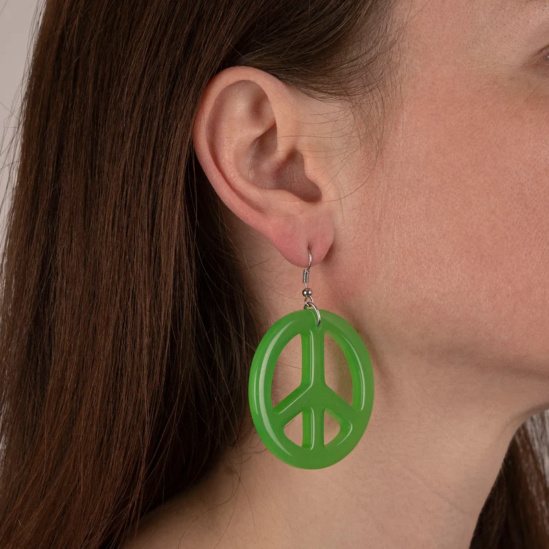 Groene hippie oorbellen