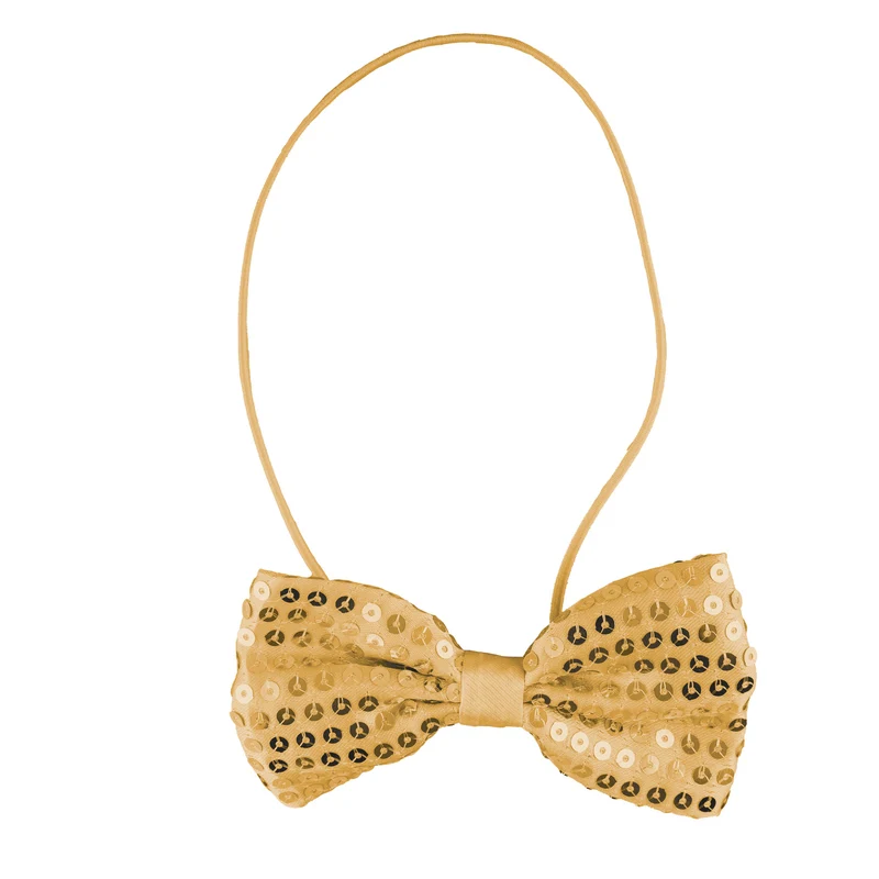 Gouden disco glitter strik met pailletten