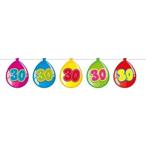 Vlaggenlijn ballonnen 30 jaar
