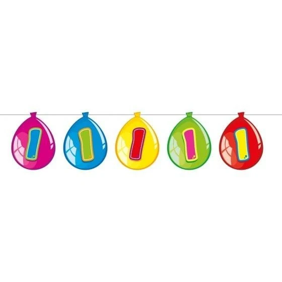 Vlaggenlijn ballonnen 1 jaar