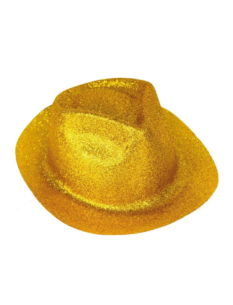 Gouden gleufhoed met glitters