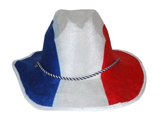 Cowboyhoed rood wit blauw