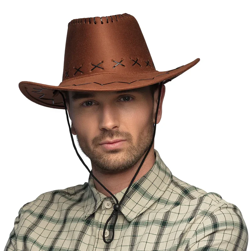 Hoed Cowboy Elroy bruin lederlook