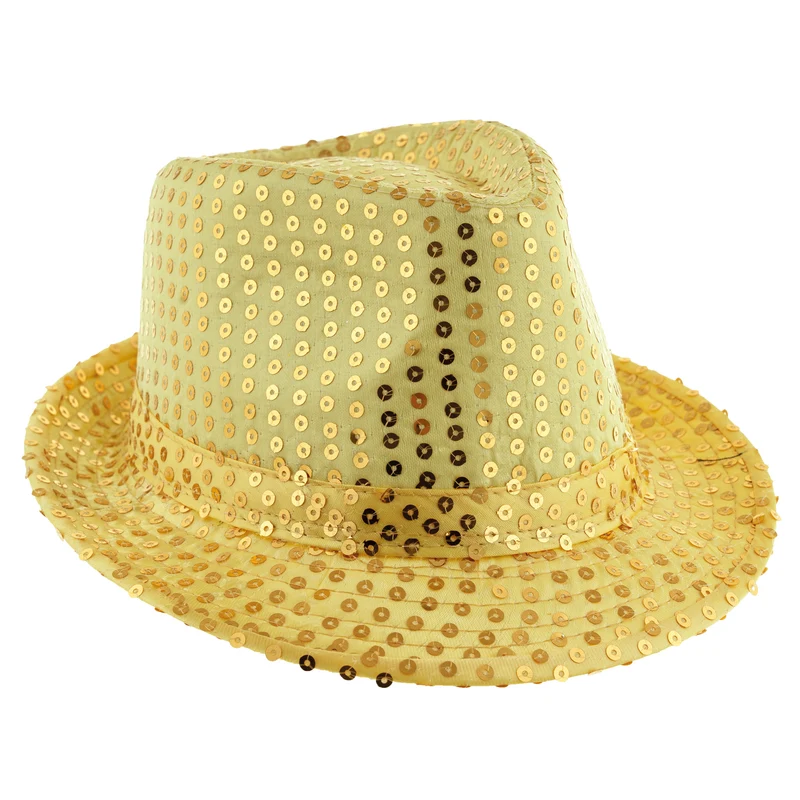 Gouden glitterhoed met pailletten