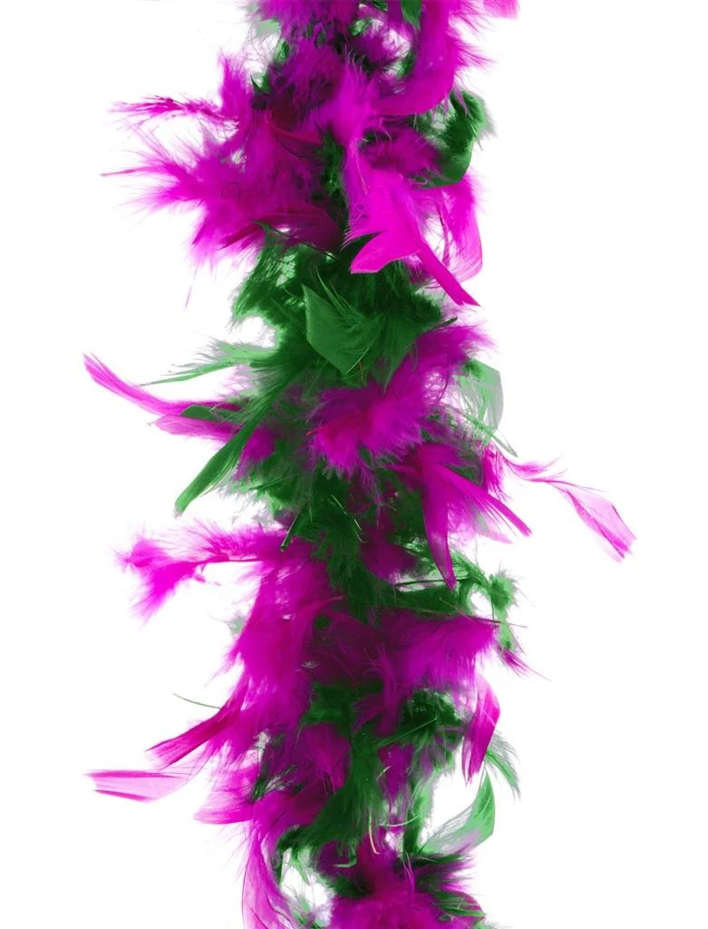 Groen / Roze Fuchsia veren boa 45gram