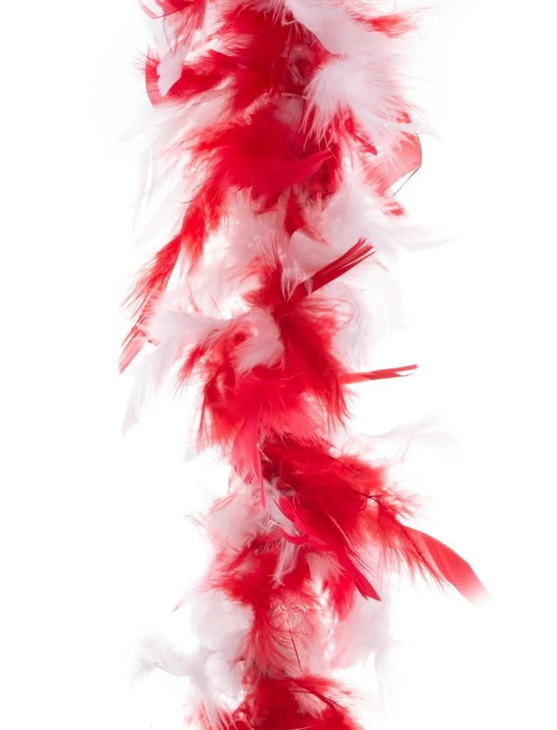 Rood witte veren boa 45gram
