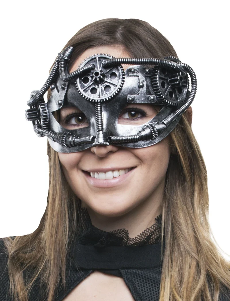 Steampunk masker met tandwiel