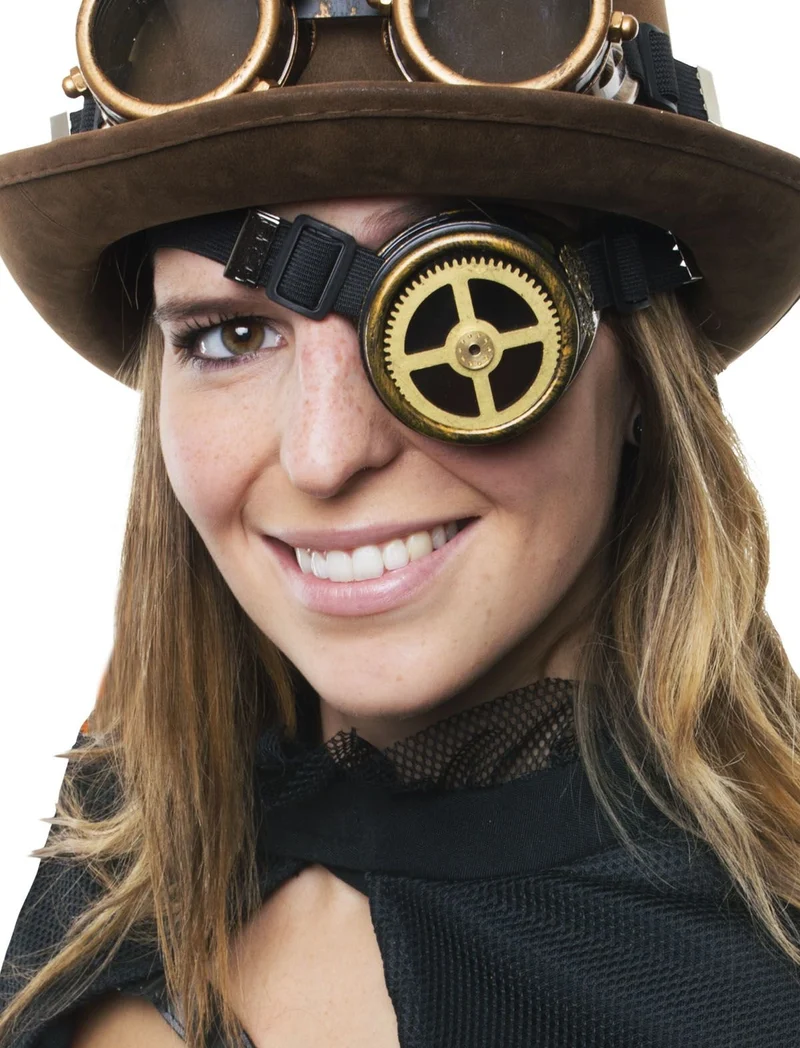 Monocle steampunk bril met tandwiel