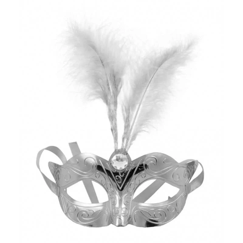 Venetiaans masker metallic zilver
