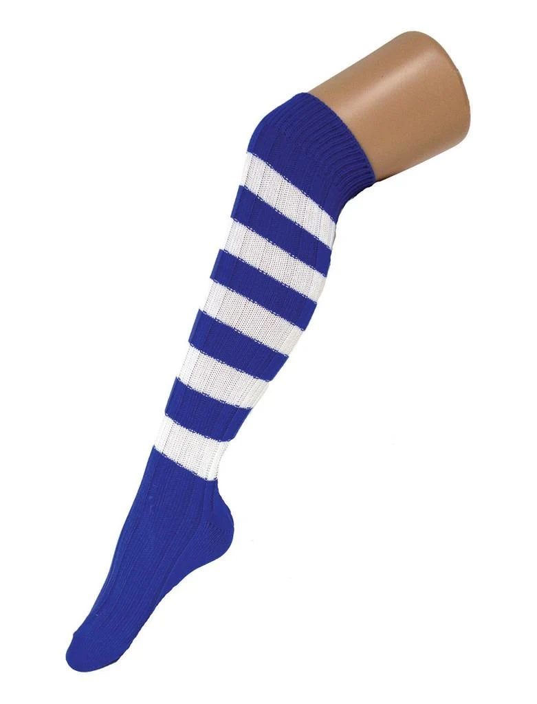 Donkerblauw wit gestreepte Tiroler kniekousen