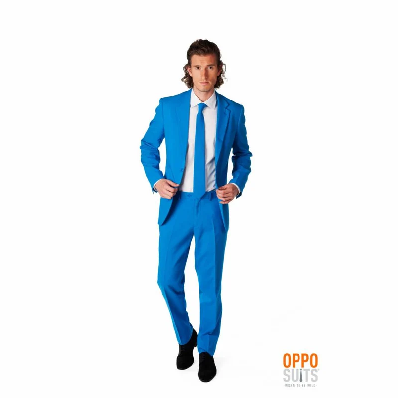 Blauw kostuum man