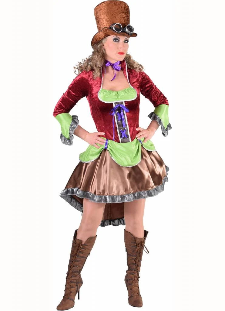 Steampunk 'burlesque' kostuum vrouw
