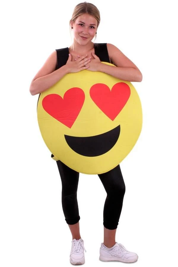 Emoticon smiley hartjes ogen kostuum