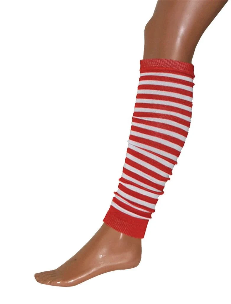 Beenwarmers rood wit gestreept 50cm