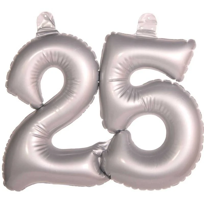 Opblaascijfer 25 Zilver