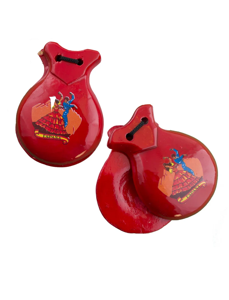 Castagnetten rood met opdruk