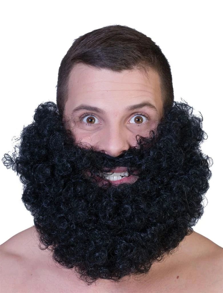 Zwarte krul baard Herman
