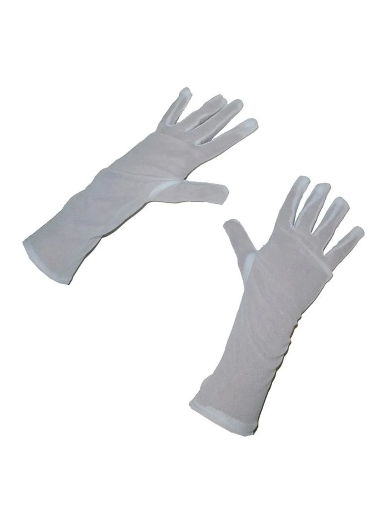 Witte handschoenen 33cm