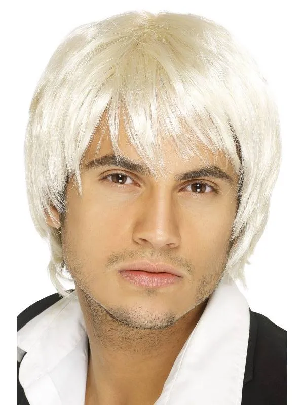 Boy band pruik kort blond