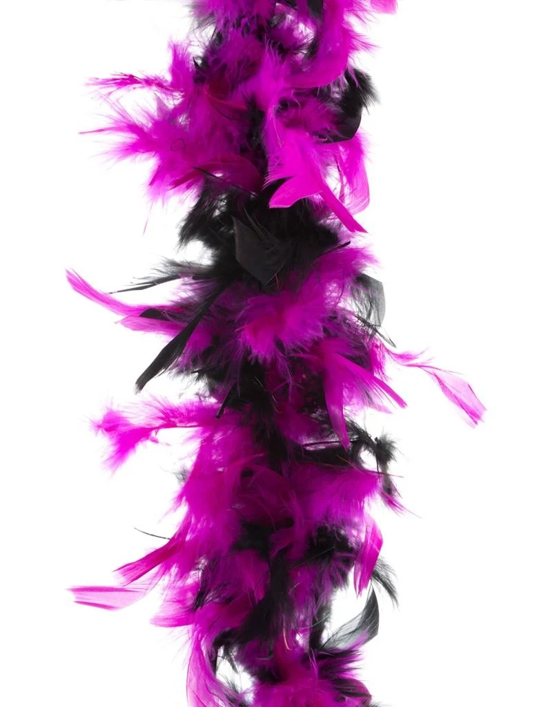 Roze/Fuchsia /Zwarte veren boa 45gram