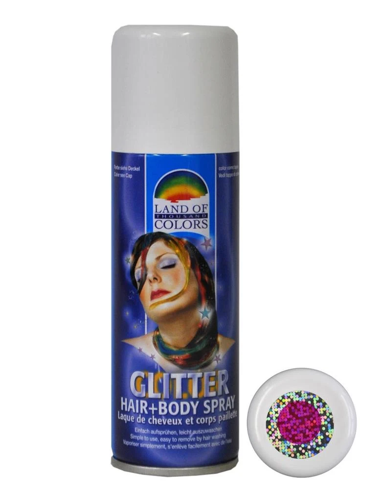 Roze haar en body spray met glitters