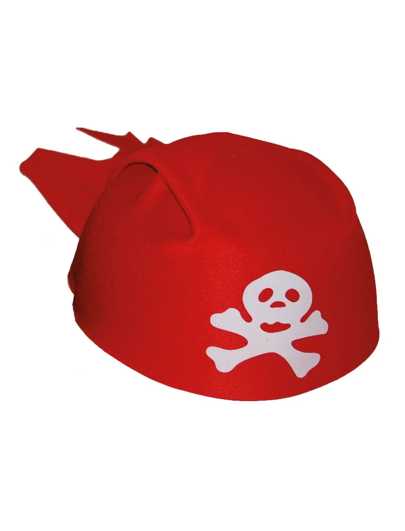 Rode piratenhoed Jeff met opdruk