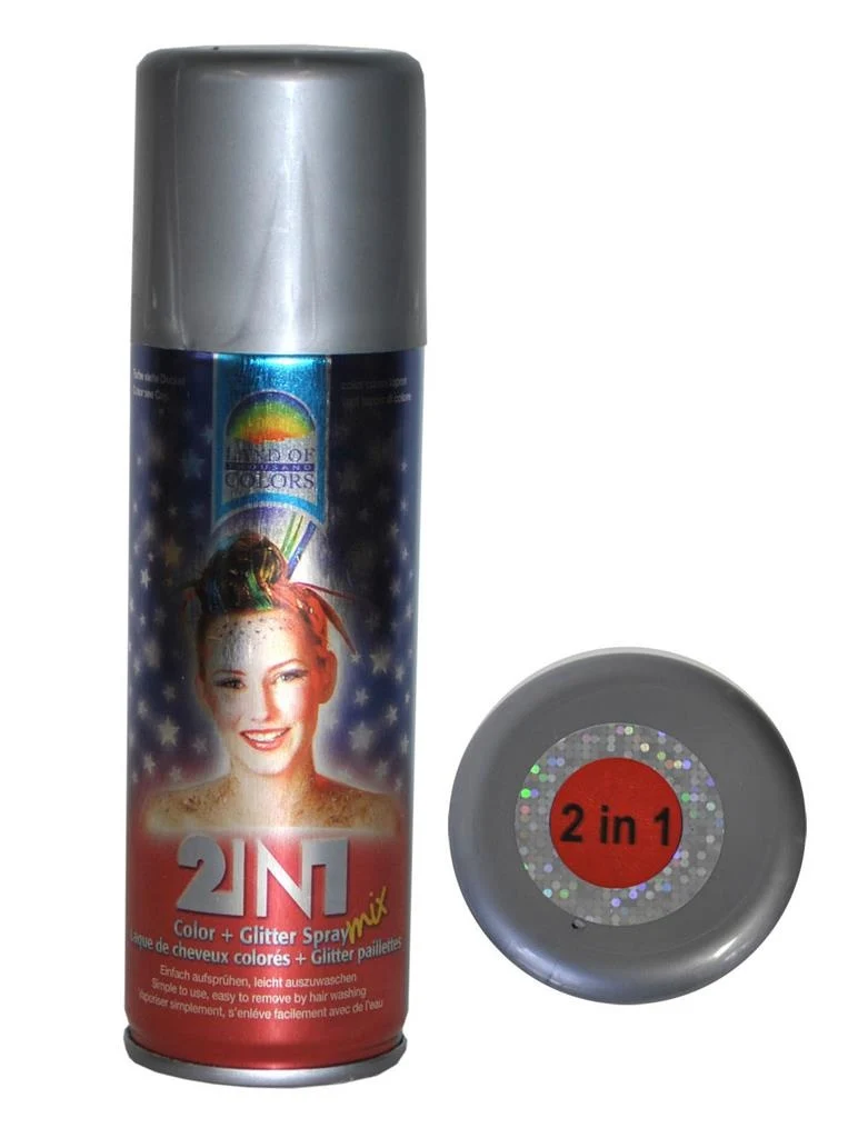 Haar en body spray met glitters in rood met zilver