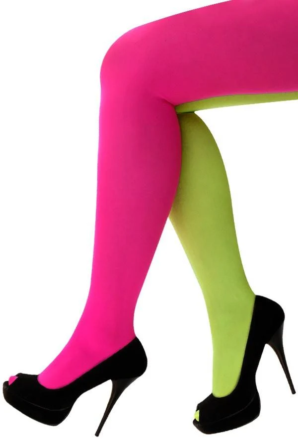 Panty fluor roze/fluor geel