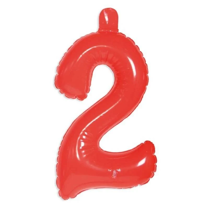 Opblaascijfer 2 Rood