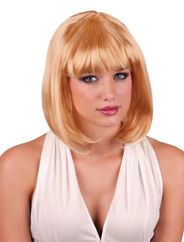 Blonde pruik sexy Holly boblijn