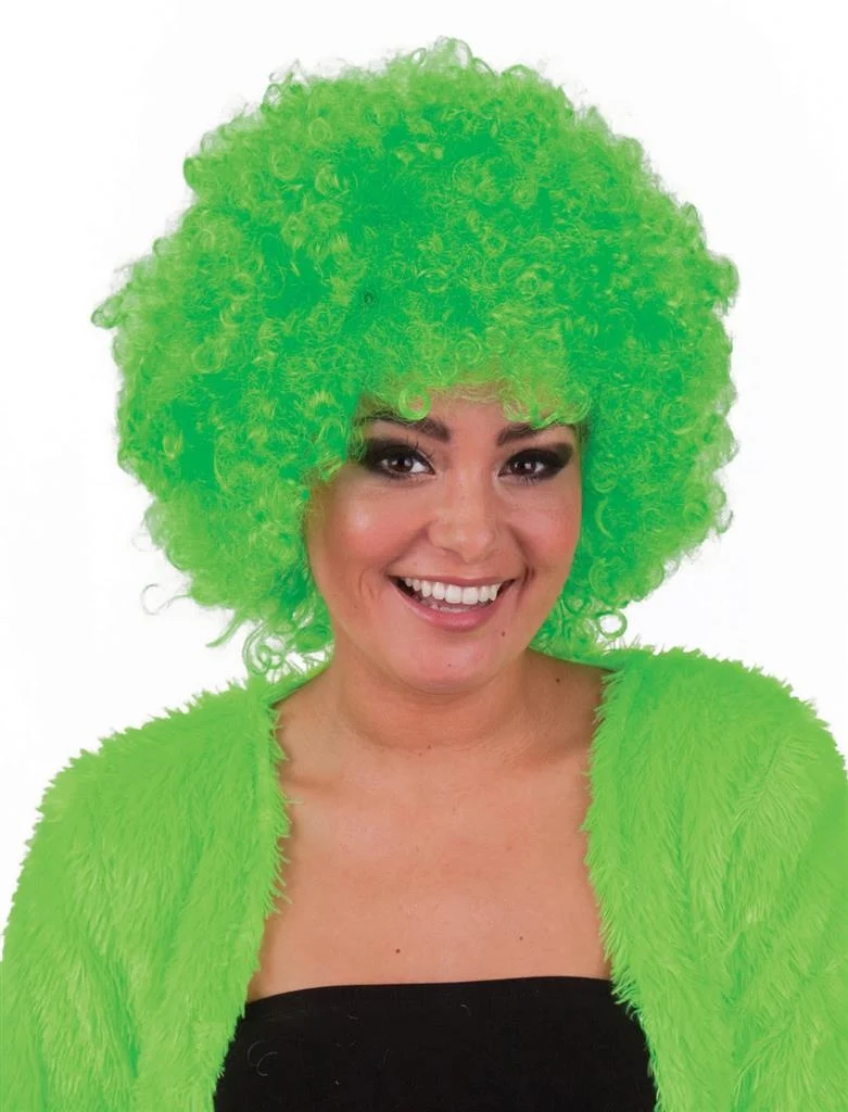 Pruik hippie afro Evi groen