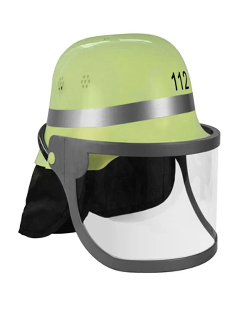Brandweerhelm geel met klep volwassenen