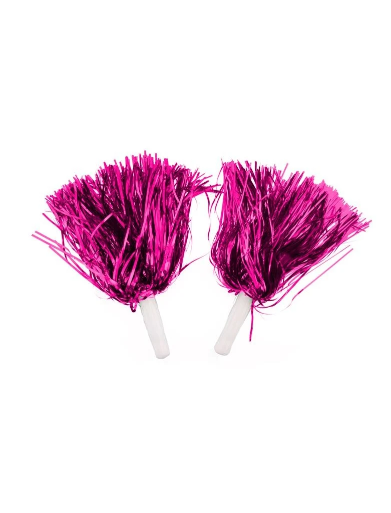 Cheerleader Pom Poms Metallic Pink