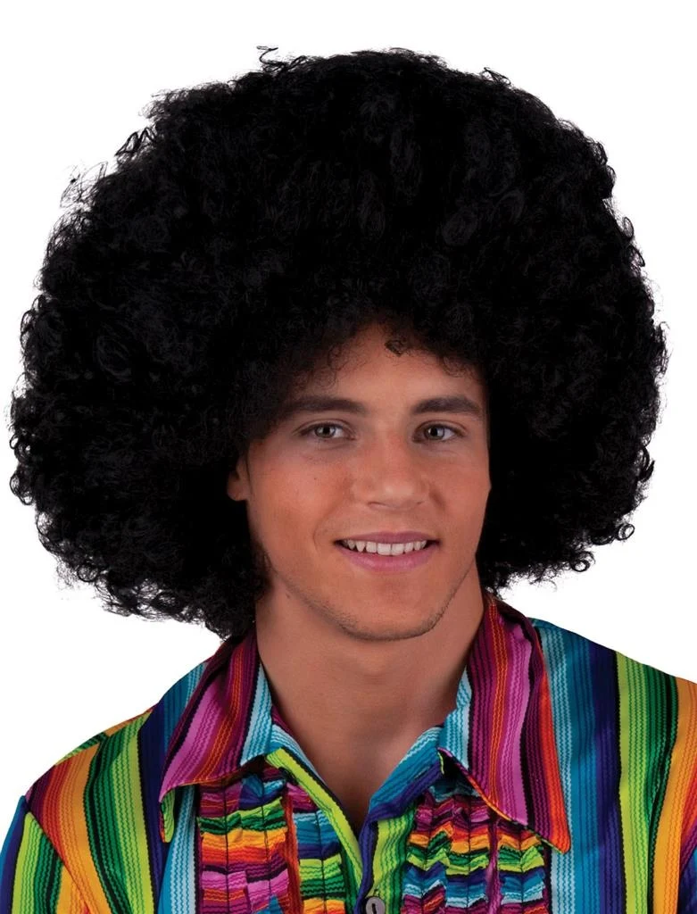 Pruik maxi afro Sam zwart