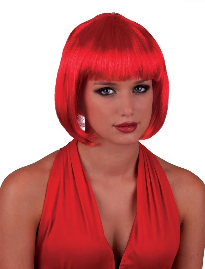 Boblijn pruik Sexy Holly rood