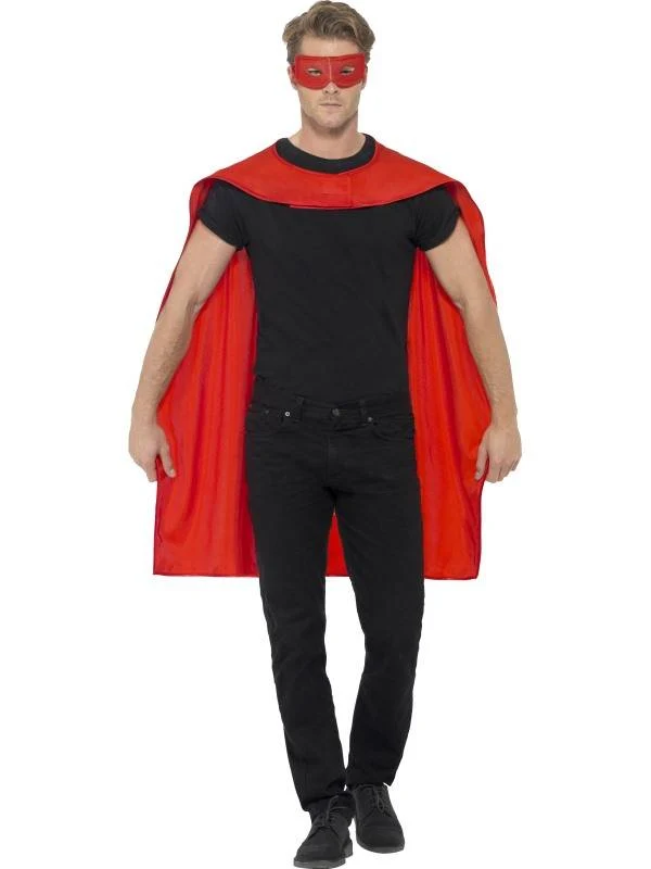 Superhero cape met masker rood
