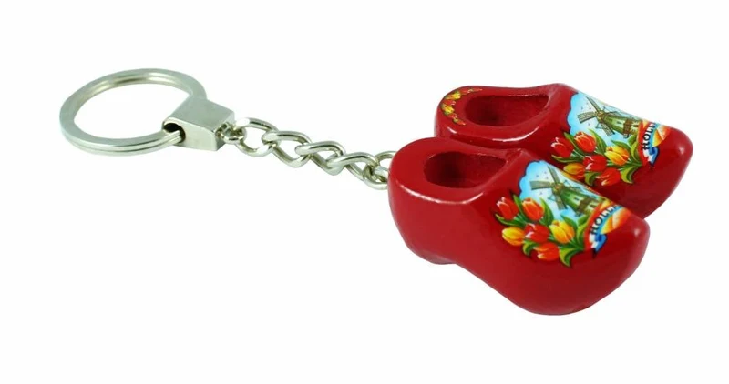 Sleutelhanger dubbel klompje rood